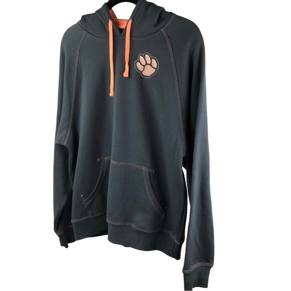 J. America Sweatshirt Hooded Fleece Dog Paw Embroidery Pullover Womens Size L - Picture 1 of 8